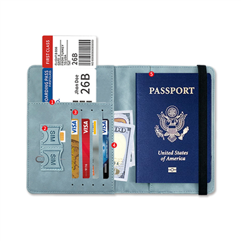 PU Leather RFID Blocking Passport Wallet