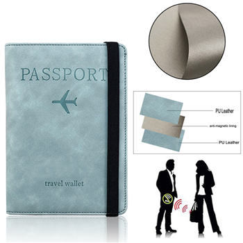 PU Leather RFID Blocking Passport Wallet