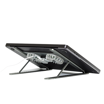 Adjustable Aluminum Laptop Stand with Dual Cooling Fans