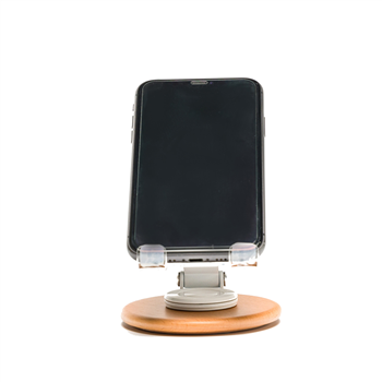 Clear Acrylic Adjustable Phone Stand with Wooden Base