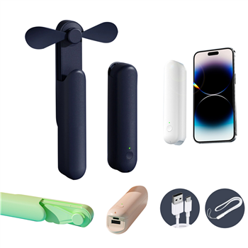 Mini Handheld Rechargeable Fan with Power Bank