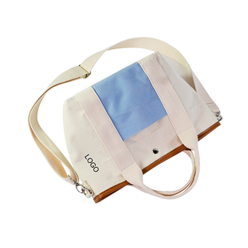 Canvas Shoulder Tote Bag with Front Pocket